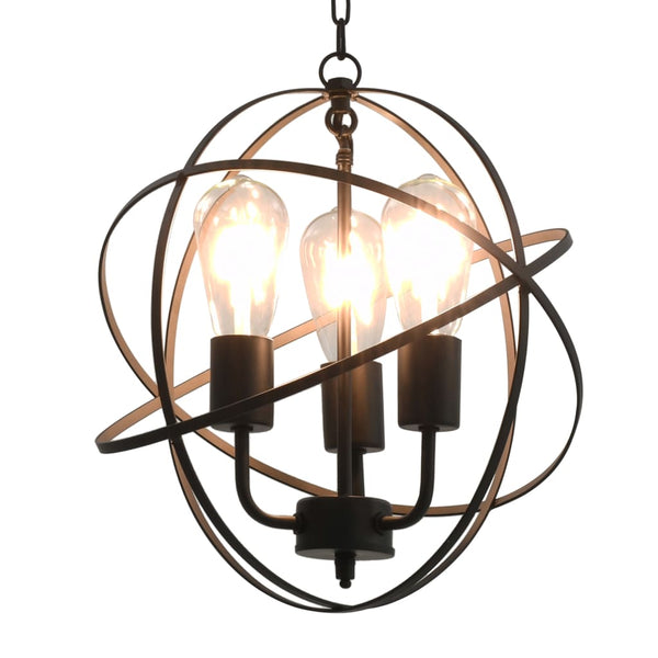 Hanglamp Rond 3Xe27 Zwart Grijs