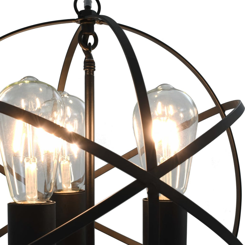 Hanglamp Rond 3Xe27 Zwart Grijs