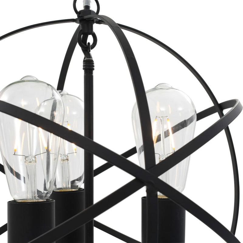 Hanglamp Rond 3Xe27 Zwart Grijs