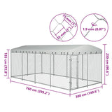 Hondenkennel Voor Buiten Met Dak 7,6X3,8X2,3 M