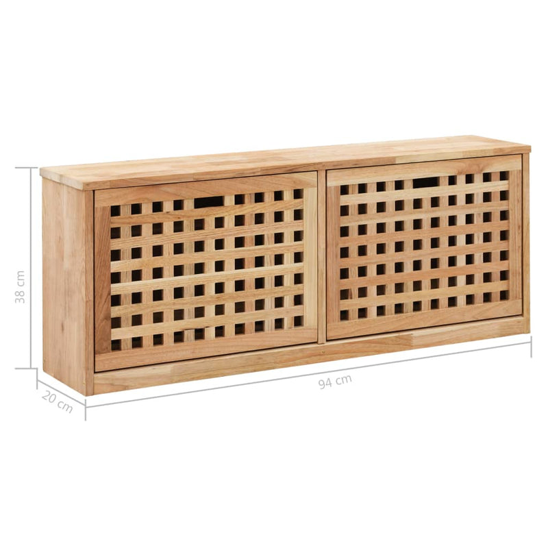 Schoenenopbergbank 94X20X Massief Walnotenhout