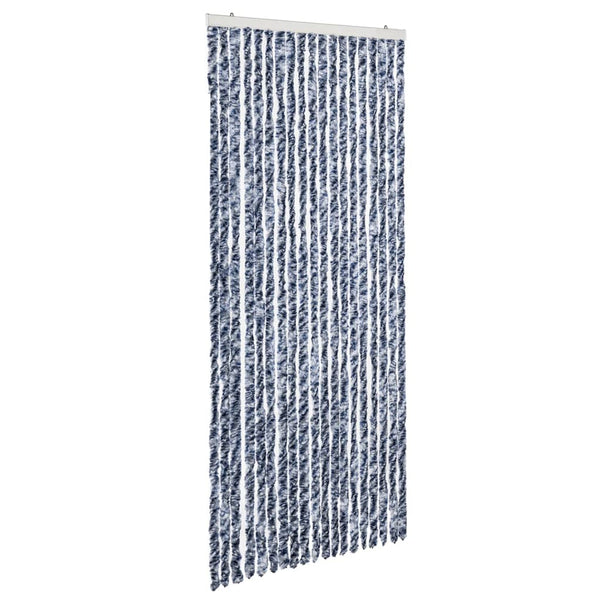 Vliegengordijn Chenille Blauw, Wit En Zilver Blauw/Wit/Zilver