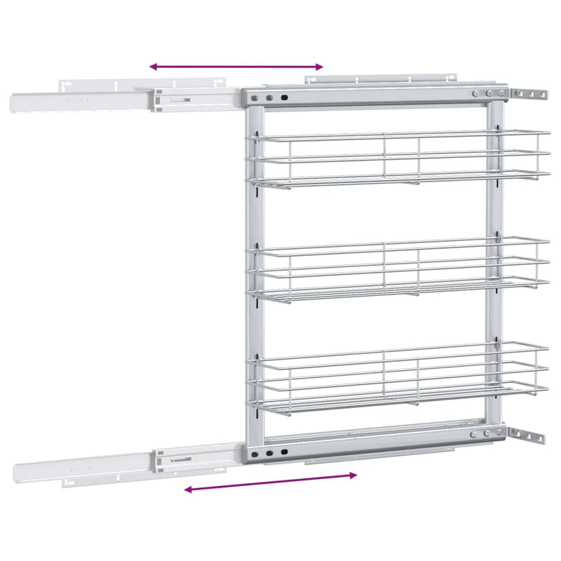 Draadmand Uittrekbaar 3-Laags 47X15,5X55,5 Cm Zilverkleurig