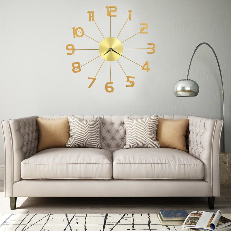 Wandklok Metaal Goudkleurig