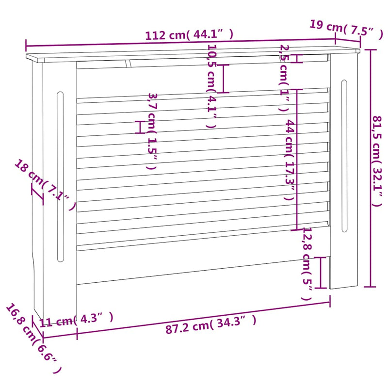 Radiatorombouw 112X19X81,5 Cm Mdf
