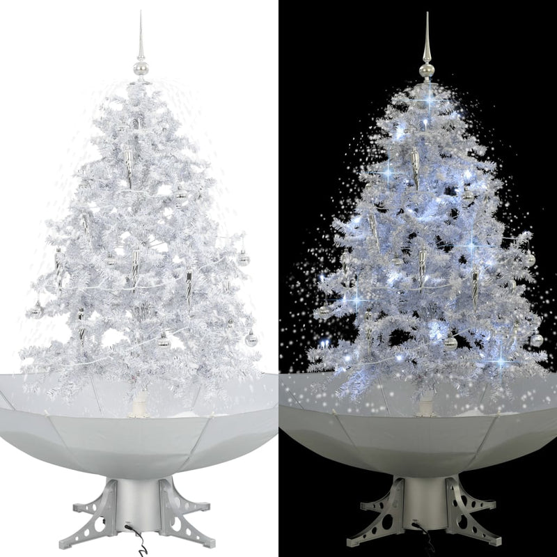 Kerstboom Sneeuwend Met Paraplubasis 75 Cm Wit