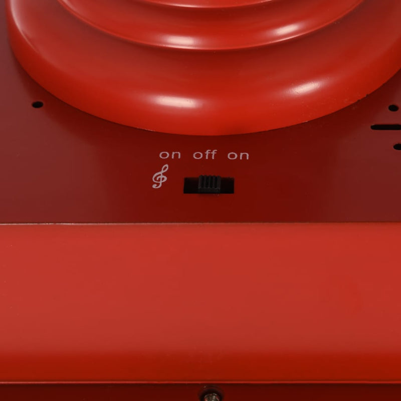 Straatlantaarn Met Kerstman Led Zwart En Rood