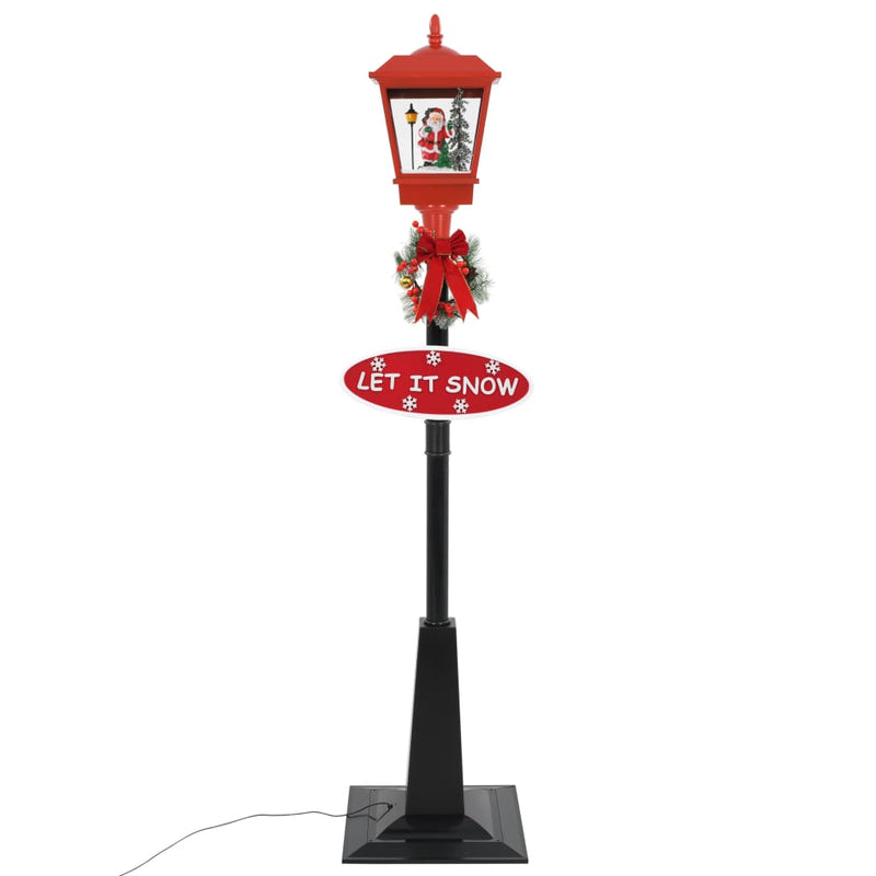 Straatlantaarn Met Kerstman Led Zwart En Rood