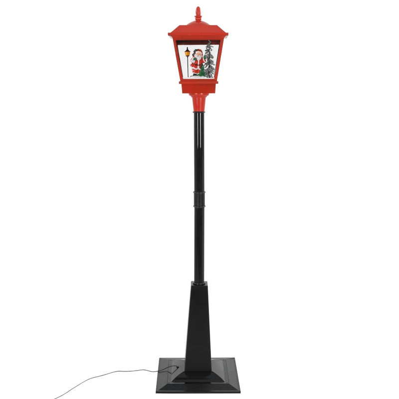 Straatlantaarn Met Kerstman Led Zwart En Rood