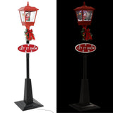 Straatlantaarn Met Kerstman Led Zwart En Rood