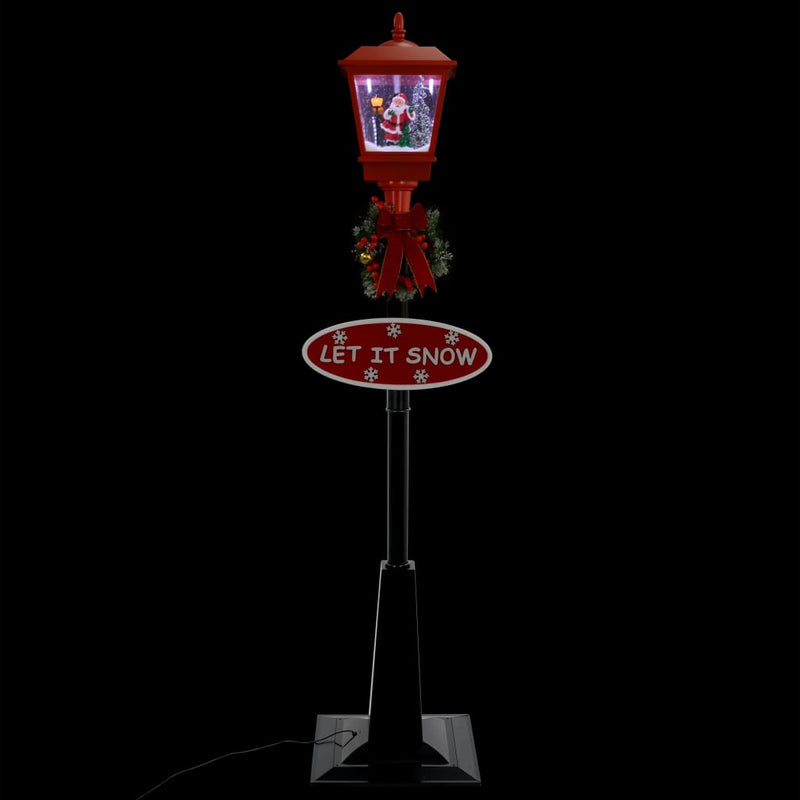 Straatlantaarn Met Kerstman Led Zwart En Rood