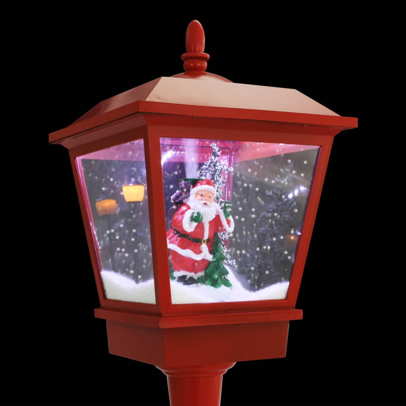 Straatlantaarn Met Kerstman Led Zwart En Rood