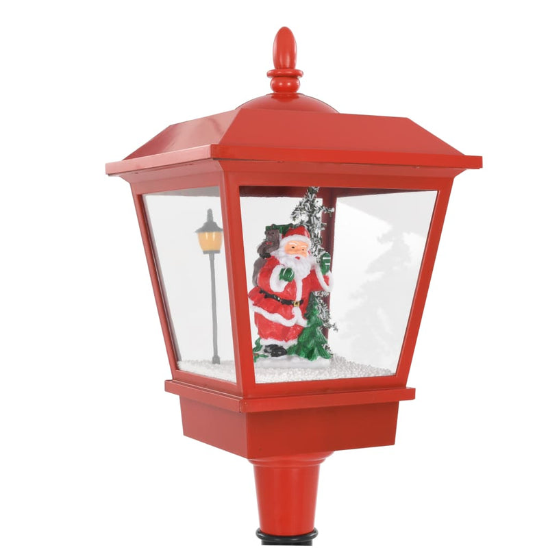 Straatlantaarn Met Kerstman Led Zwart En Rood