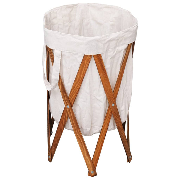 Wasmand Inklapbaar Hout En Stof