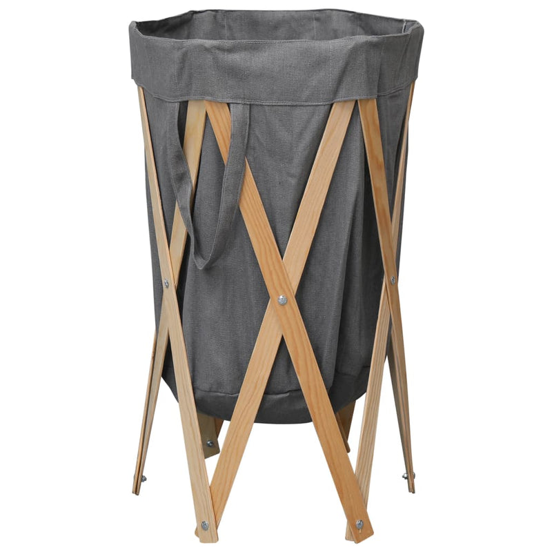 Wasmand Inklapbaar Hout En Stof