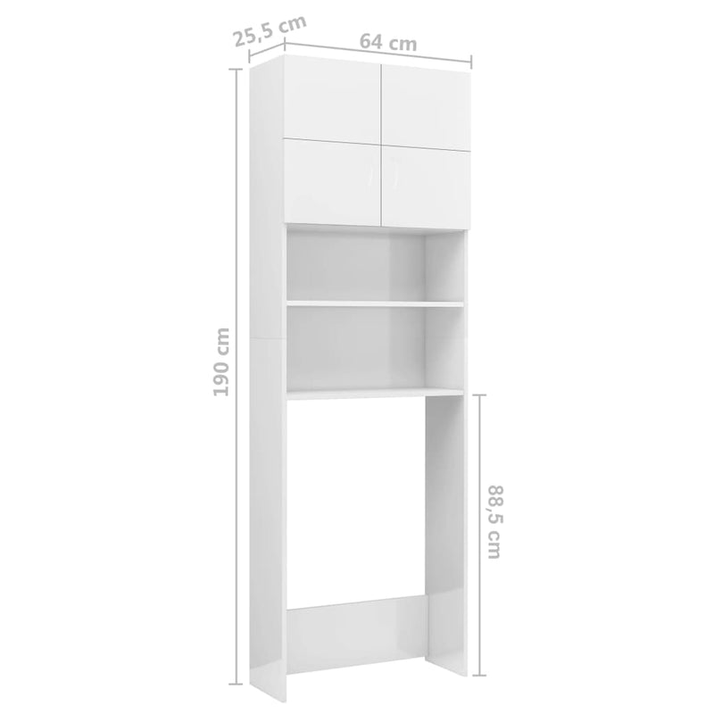 Wasmachinekast 64X25,5X190 Cm Bewerkt Hout