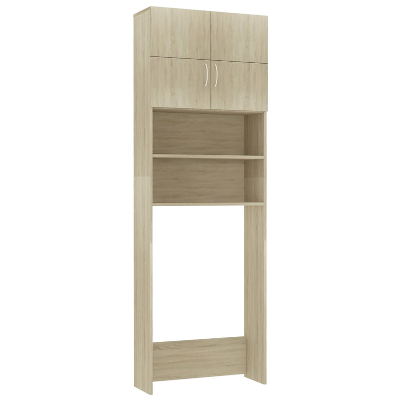 Wasmachinekast 64X25,5X190 Cm Bewerkt Hout Sonoma Eikenkleurig