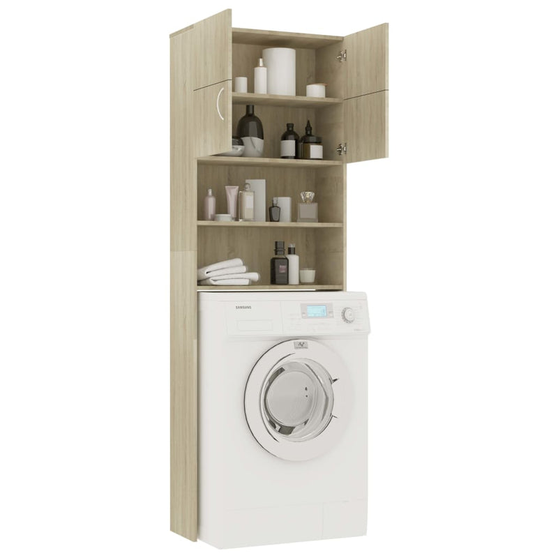 Wasmachinekast 64X25,5X190 Cm Bewerkt Hout Sonoma Eikenkleurig