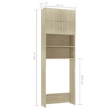 Wasmachinekast 64X25,5X190 Cm Bewerkt Hout Sonoma Eikenkleurig