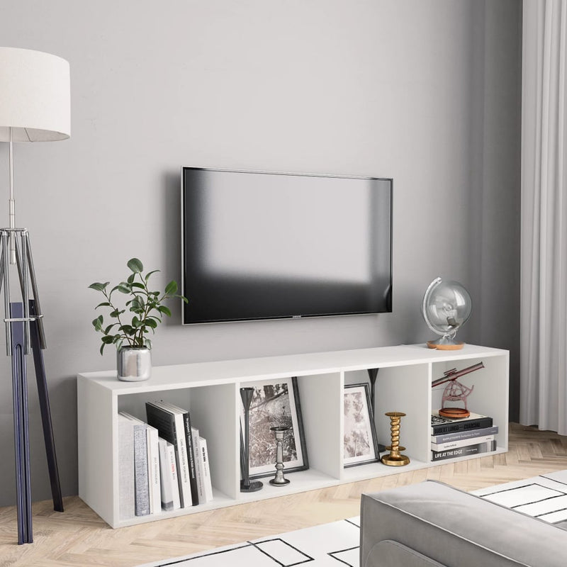 Boekenkast/Tv-Meubel 36X30X143Cm Bewerkt Hout Kleurig