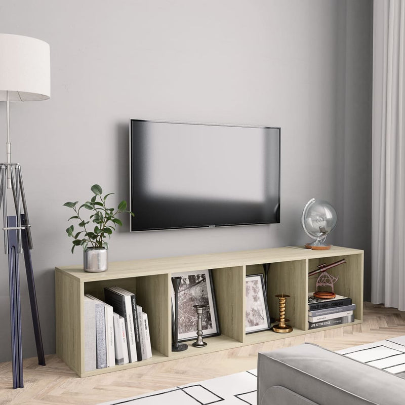 Boekenkast/Tv-Meubel 36X30X143Cm Bewerkt Hout Kleurig