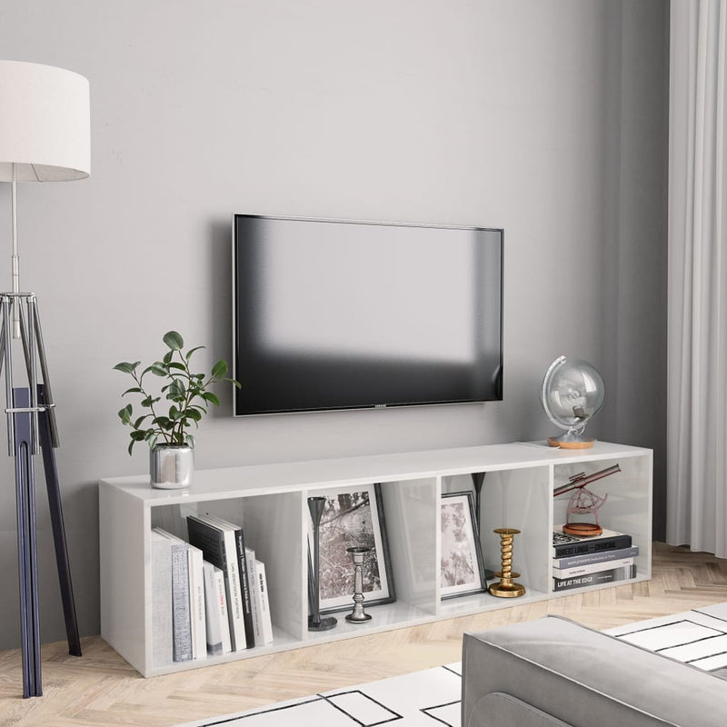 Boekenkast/Tv-Meubel 36X30X143Cm Bewerkt Hout Kleurig