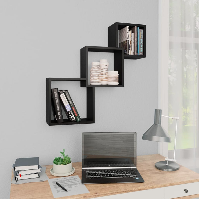 Wandplanken Kubus 68X15X68Cm Bewerkt Hout Kleur