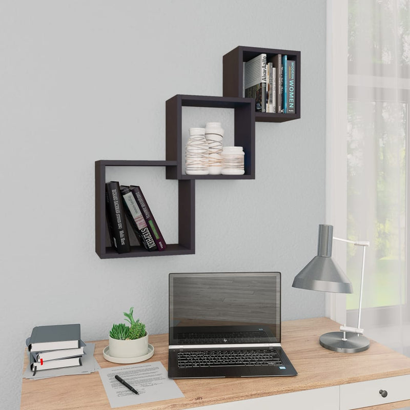 Wandplanken Kubus 68X15X68Cm Bewerkt Hout Kleur