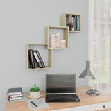 Wandplanken Kubus 68X15X68Cm Bewerkt Hout Kleur