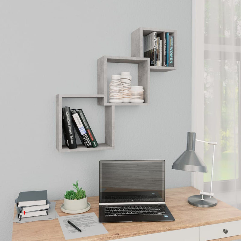 Wandplanken Kubus 68X15X68Cm Bewerkt Hout Kleur