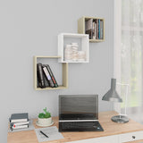 Wandplanken Kubus 68X15X68Cm Bewerkt Hout Kleur