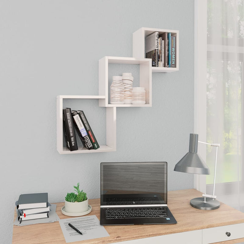 Wandplanken Kubus 68X15X68Cm Bewerkt Hout Kleur