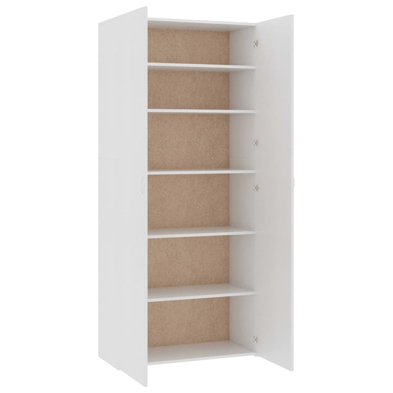 Schoenenkast 80X35,5X180 Cm Bewerkt Hout