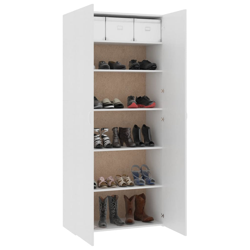Schoenenkast 80X35,5X180 Cm Bewerkt Hout