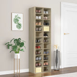 Schoenenkast 54X34X183 Cm Spaanplaat Ambachtelijk Eikenkleurig