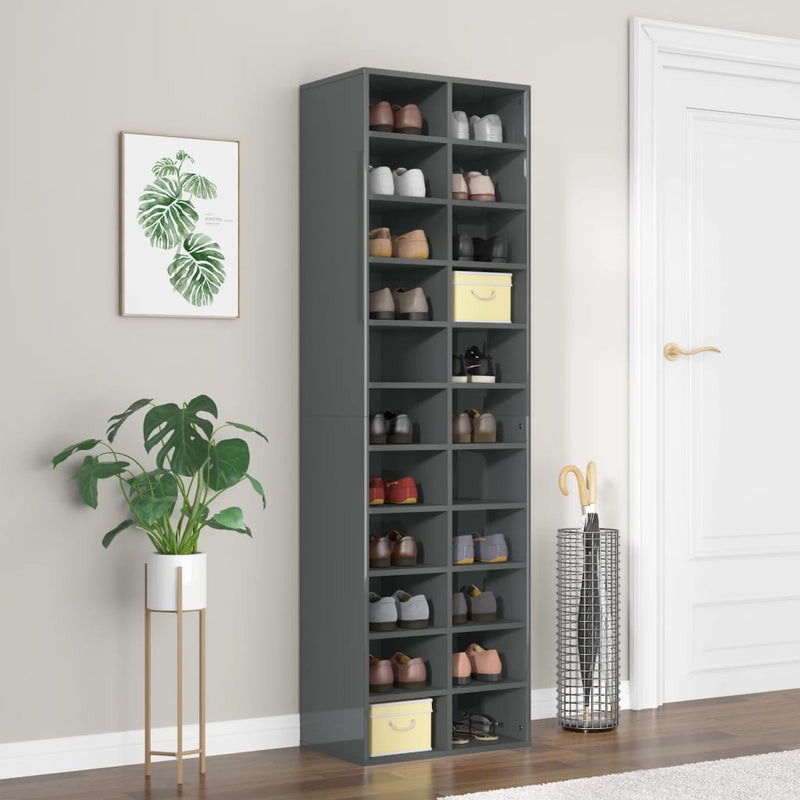 Schoenenkast 54X34X183 Cm Spaanplaat Ambachtelijk Eikenkleurig