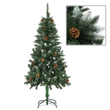 Kunstkerstboom Met Dennenappels En Glitter 210 Cm Groen En Wit