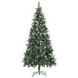 Kunstkerstboom Met Dennenappels En Glitter 210 Cm Groen En Wit