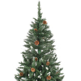 Kunstkerstboom Met Dennenappels En Glitter 210 Cm Groen En Wit