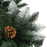 Kunstkerstboom Met Dennenappels En Glitter 210 Cm Groen En Wit