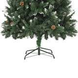 Kunstkerstboom Met Dennenappels En Glitter 210 Cm Groen En Wit