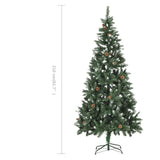 Kunstkerstboom Met Dennenappels En Glitter 210 Cm Groen En Wit