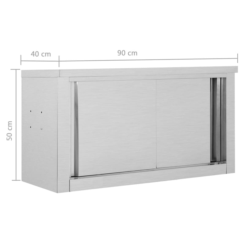Keukenwandkast Met Schuifdeuren Roestvrij Staal