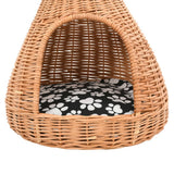 Kattenhuis Met Kussen Tipi 40X60 Cm Natuurlijk Wilgen