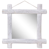 Spiegel Houtblokken 70X70 Cm Massief Gerecycled Hout