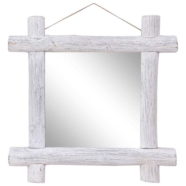 Spiegel Houtblokken 70X70 Cm Massief Gerecycled Hout
