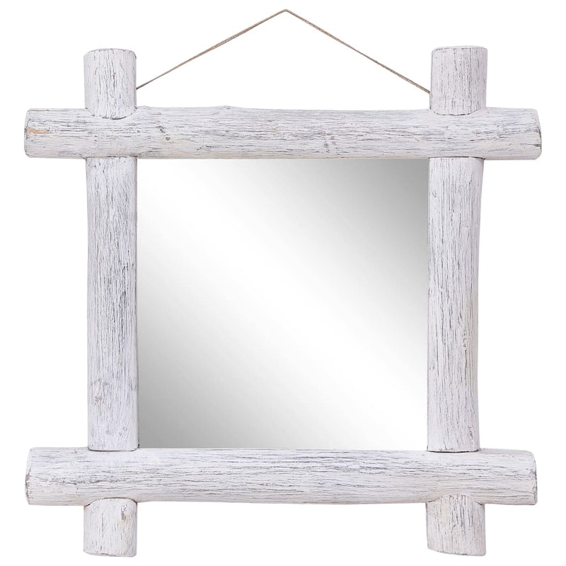 Spiegel Houtblokken 70X70 Cm Massief Gerecycled Hout