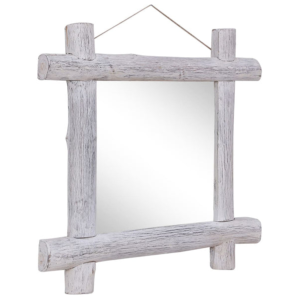 Spiegel Houtblokken 70X70 Cm Massief Gerecycled Hout