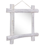 Spiegel Houtblokken 70X70 Cm Massief Gerecycled Hout