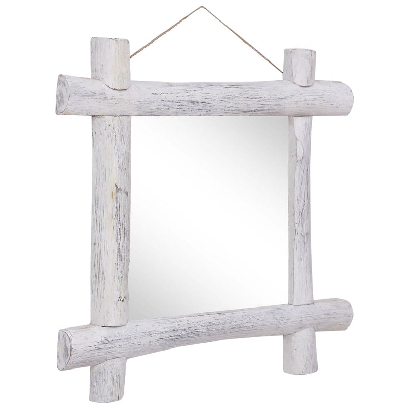 Spiegel Houtblokken 70X70 Cm Massief Gerecycled Hout